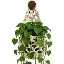 (size_name, White) Makramee Pflanzenhänger, Hängekorb, Platzsparend, Boho, Home, Deko, Wohnzimmer