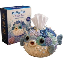 (-, B) Kit DIY boîte mouchoirs animaux marins, débutants