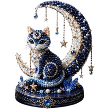 (-, moon cat) Tee-se-itse-helmieläinsarja, 3D-söpöjä eläimiä helmikirjontasetti