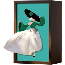 (Green, -) Puinen ballerina-nenäliinarasia, moderni ja luova lautasliinateline