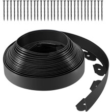 (Black, -) Bendable Garden Edging Border, Reinforced Core Lawn Edgings with Spikes