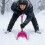 (Pink, -) Pala de nieve para niños con mango de acero, resistente 4