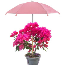 (Pink, -) Metal Plant Umbrella Shade, Windproof Sun Cover for Garden Decor