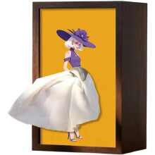 (Yellow, -) Puinen ballerina-nenäliinarasia, moderni ja luova lautasliinateline