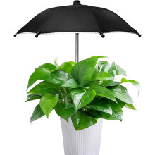 (Black, -) Metal Plant Umbrella Shade, Windproof Sun Cover for Garden Decor