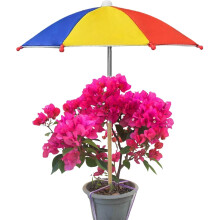 (Colorful, -) Metal Plant Umbrella Shade, Windproof Sun Cover for Garden Decor