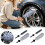 (Black+Blue, -) Cepillo de ruedas de microfibra con mango largo, para coche 8