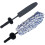 (Black+Blue, -) Cepillo de ruedas de microfibra con mango largo, para coche 6