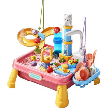 (Pink, -) Kids Water Table, Interactive Water Play Toy with Detachable Parts