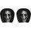 (Black#J, -) Funny Face Car Headrest Covers, Soft Polyester Seat Protector 3