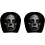 (Black#K, -) Funny Face Car Headrest Covers, Soft Polyester Seat Protector 5
