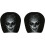 (Black#I, -) Funny Face Car Headrest Covers, Soft Polyester Seat Protector 4