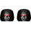 (Black#C, -) Funny Face Car Headrest Covers, Soft Polyester Seat Protector 4