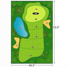 (D) 32x60'' Indoor Sticky Golf Mat Golf Chipping Practice Training Set for Adults, Family & Kids