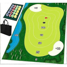 (C) 32x60'' Indoor Sticky Golf Mat Golf Chipping Practice Training Set for Adults, Family & Kids