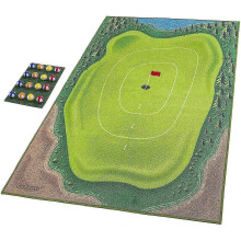 (F) 32x60'' Indoor Sticky Golf Mat Golf Chipping Practice Training Set for Adults, Family & Kids
