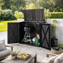 XL 780L Garden Storage Box with 2 Doors & Lid