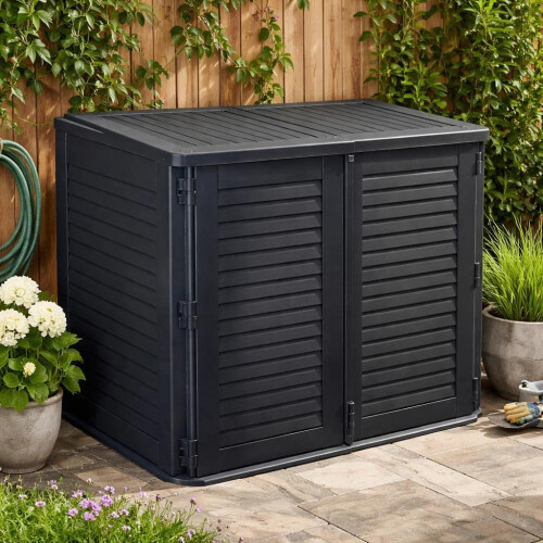 XL 780L Garden Storage Box with 2 Doors & Lid 1