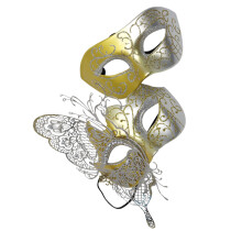 2Pcs Butterfly Masks Multiple Color Costume Face Cover For-Gold