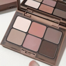 (Matches the image) 6-Color Multifunctional Matte Eyeshadow Palette Natural Elegant Look Earthy Brown Gray Pink Shades Long-Lasting Highly Pigmented