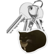 (Little Black Cat 3.5cm Key Chain, -) Akryylinen 2D söpö kissa -avaimenperä, hedelmänmuotoinen avaimenperä ja kukkarokoru