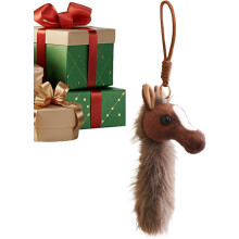 (Dark Brown, -) Llavero con cabeza de caballo, decorativo para bolso y mochila