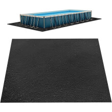 (Black, -) 10x10ft Rectangular Pool Ladder Mat, Thick Under Pool Padding
