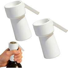 (White, -) Bierflaschenöffner, Kapselwerfer, Party, Camping, BBQ, Club, Gadget, Lustig, Sommer, Geschenk