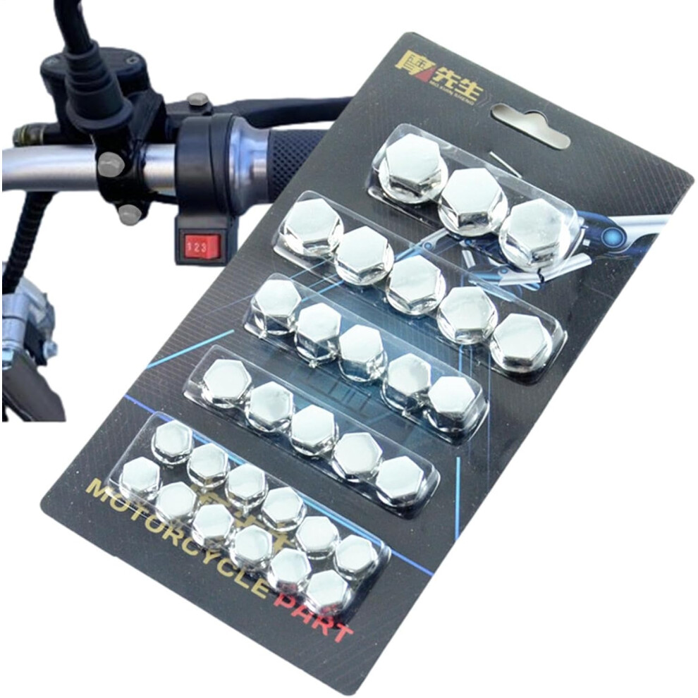 (, -) 30Pcs Wheel Nut Covers Set, Hub Caps Decoration For Motorcycles Silver 5437706413370