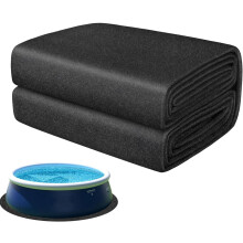 (size_name, 13FT) 10 FT Round Under Pool Mat, Thickened Anti Punctures Liner