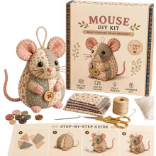 (size_name, Style B) Kit souris patchwork, 3D, couture, décoration