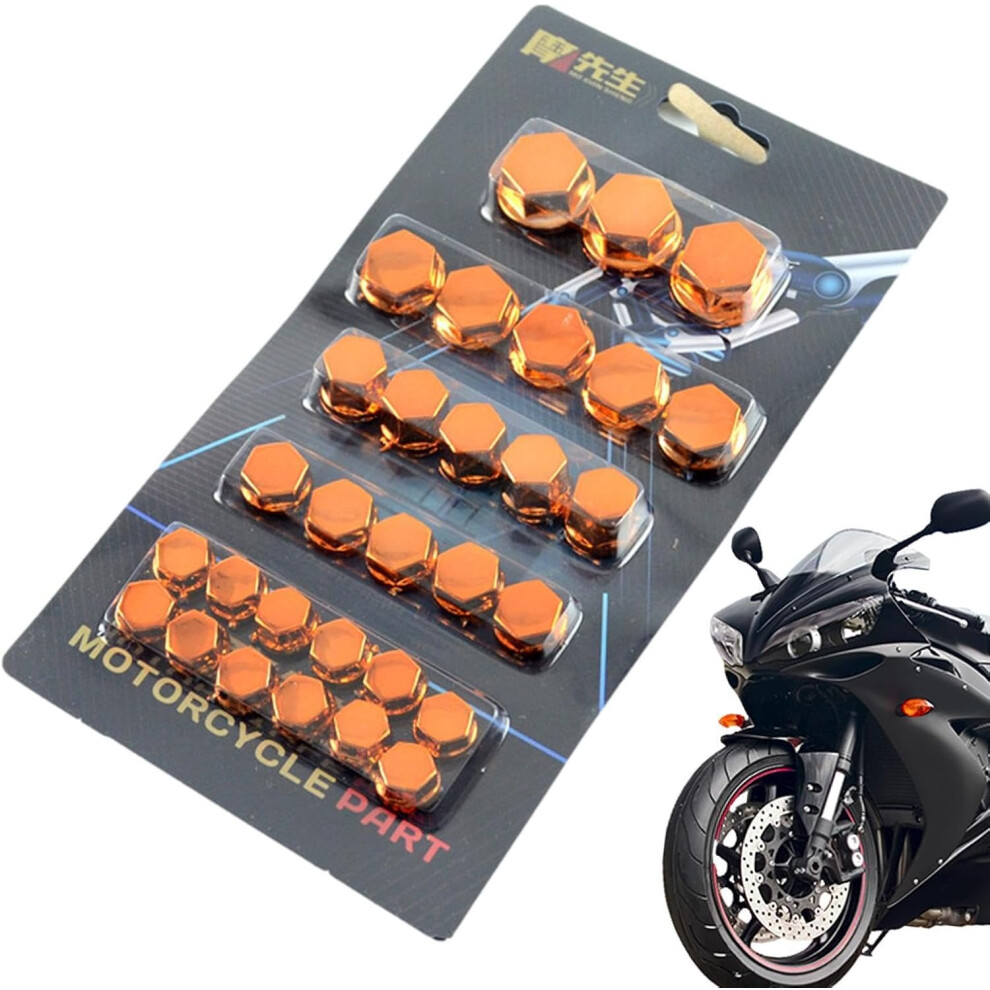 (, -) 30Pcs Wheel Nut Covers Set, Hub Caps Decoration For Motorcycles Orange 5437706413387