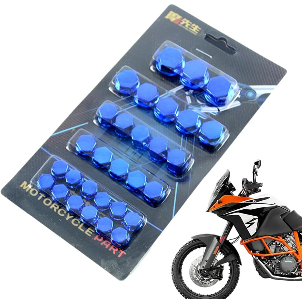 (, -) 30Pcs Wheel Nut Covers Set, Hub Caps Decoration For Motorcycles Blue 5437706413400