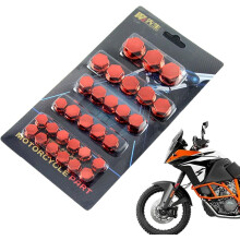 (red, -) Zestaw 30 nakrętek do kół, kołpaków dekoracyjnych do motocykli