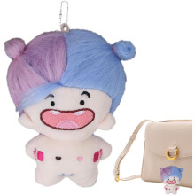 (Pisces purple blue, -) Twelve Constellations Plush Keychain, Cute Cotton Doll Key Holder