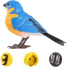 (ABD02, -) Elektrischer Singvogel, Batterie, Licht, Sprachsteuerung, Interaktiv, Spielzeug, Vogel, Plüsch