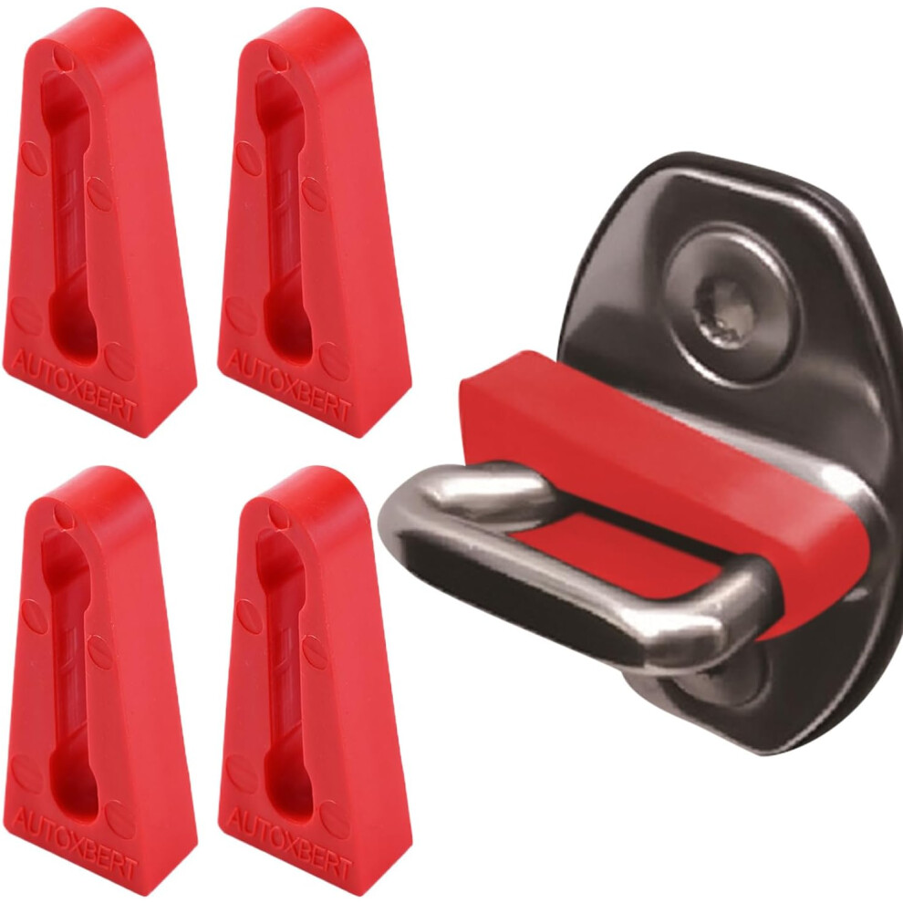 (, -) 4Pcs Sound Damper Door Lock Buffer, Car Noise Ucing Rubber Pads Red 5437706418047