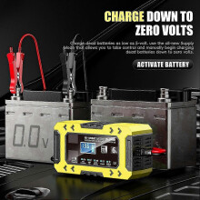 Automatic Trickle Battery Charger, 12V 6A Intelligent Battery Maintainer Desulfator with Temperature Compensation for Car Motorcycle Truck Lawn Mower