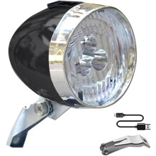 (Black, -) Ladattava pyöränvalo, 3 LED-ajovaloa maantiellä ajamiseen yöllä