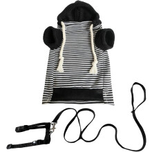 (Black and white, -) Ferret Harness Set, Hoodies Sweater for Small Pets