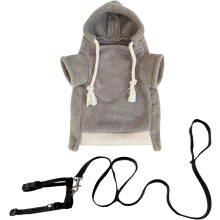 (Gray, -) Ferret Harness Set, Hoodies Sweater for Small Pets
