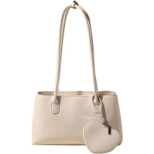 (White, -) Damen Schultertasche, Leder, Crossbody, Trendy, Handtasche, Elegant, Hobo, Unterarm, Freizeit
