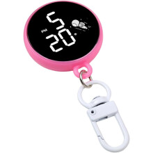 (E, -) Round Keychain with Electronic Watch, Creative Fashion Accessory