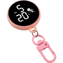 (A, -) Round Keychain with Electronic Watch, Creative Fashion Accessory