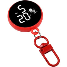 (Red, -) Llavero con reloj electrónico, práctico y elegante