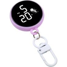 (C, -) Round Keychain with Electronic Watch, Creative Fashion Accessory
