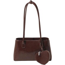 (Coffee Color, -) Damen Schultertasche, Leder, Crossbody, Trendy, Handtasche, Elegant, Hobo, Unterarm, Freizeit