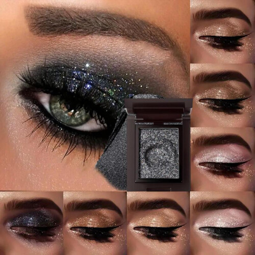 (Matches the image, 04) Highlight Eyeshadow Monochrome Eye Shadow Plate Highly Pigmented Potato Paste Texture Multi-purpose Eye Makeup Palette 1