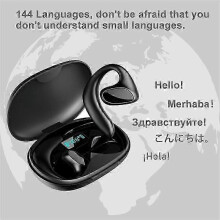 (Black) M8 144 Languages Translation Earphones Noise Reduction Smart Voice Translator Tws Bluetooth Headset_qlsg