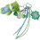 (Green, -) Bear Keychain Clip, Plush Backpack Holder Accessory 1